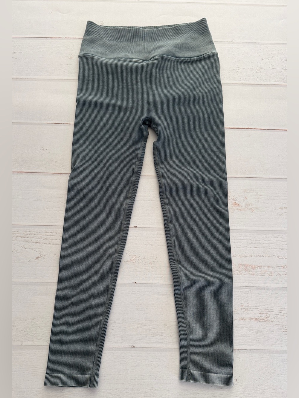 Spiritual Gangster Ribbed Seamless High Waisted Leggings Blue Gray Size M/L